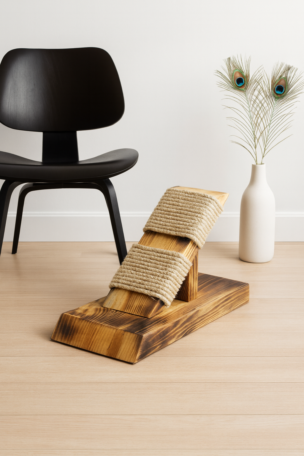 Griffoir en bois avec corde de sisal