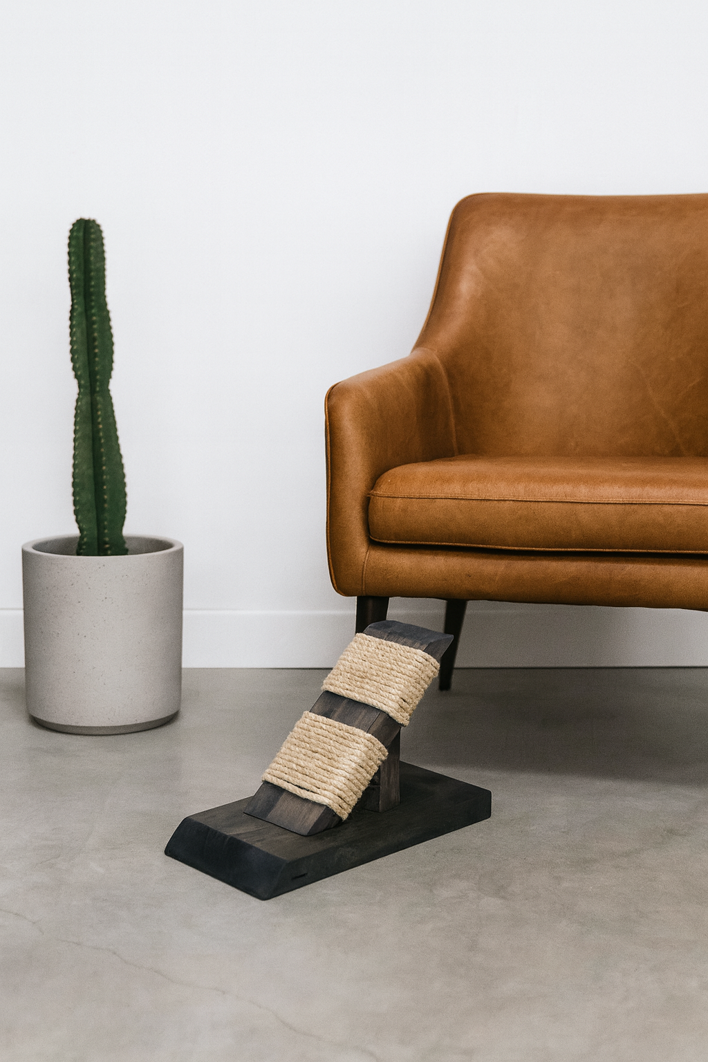 Griffoir en bois avec corde de sisal